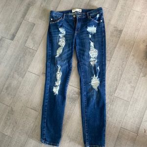 Garage skinny ripped jeans